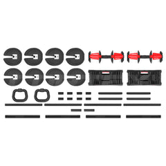 Revolock V2 48kg Adjustable Dumbbell + Barbell + Kettlebell All-in-One Set with Stand (24kg Pair)