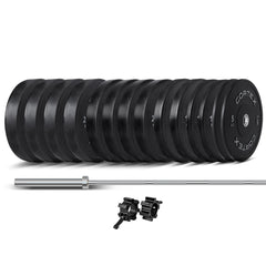 Pro 260kg Black Series Bumper Plate V2 Package with Zeus Competition Barbell