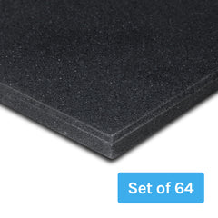 15mm Commercial Bevelled Edge Rubber Gym Tile Mat (1m x 1m) Pack of 64